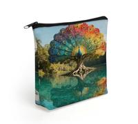LZQPOEAS Peacock Tree Makeup Bag Cute Zippered Cosmetic Pouch Travel Toiletry Organizer Waterproof Cosmetic Pouch Portable Toiletry Pouch Gift for Mom Teacher Friends