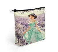 LZQPOEAS Peppermint Princess Makeup Bag Cute Zippered Cosmetic Pouch Travel Toiletry Organizer Waterproof Cosmetic Pouch Portable Toiletry Pouch Gift for Mom Teacher Friends