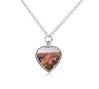 LZQPOEAS Personalized Pet Urn Necklace for Dog Cat Heart Ashes Necklace | Ginger Lily Beneath The Windmill Pet Cremation Jewelry for Ashes Photo Custom Cremation Jewelry with Funnel for Pet Loss Gift