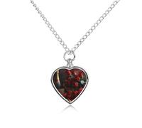 LZQPOEAS Personalized Pet Urn Necklace for Dog Cat Heart Ashes Necklace | Wine And Flowers on The Table Pet Cremation Jewelry for Ashes Photo Custom Cremation Jewelry with Funnel for Pet Loss Gift