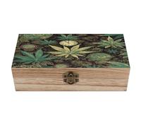 LZQPOEAS Personalized Wooden Keepsake Box A Puff in Time Weed Marijuana Wooden Box with Hinged Lid Large Decorative Storage Boxes Exquisite Memory Boxes for Photos, Trinket Letters Jewelry
