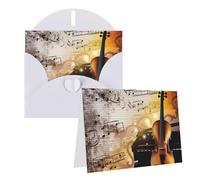 Lzqpoeas Piano Violin Music Notes Greeting Cards Set Blank Note Cards With Envelopes Blank Greeting Card 4x6 Inch Thinking Of You Card For All Occasion Greeting Cards