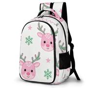 LZQPOEAS Pink Deer Backpack for Travel Double-Layer Design Leak-Proof Lightweight Portable Travel Bag Water Resistant Rucksack For Men Women Bookbag