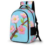 LZQPOEAS Pink Floral Backpack for Travel Double-Layer Design Leak-Proof Lightweight Portable Travel Bag Water Resistant Rucksack For Men Women Bookbag