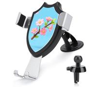 LZQPOEAS Pink Floral Car Phone Mount Universal Cell Phone Holder for Dashboard Windshield Air Vent, Rotatable Adjustable Automobile Cradle, Compatible with All 4-6 Inch Smartphone