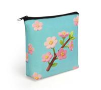 LZQPOEAS Pink Floral Makeup Bag Cute Zippered Cosmetic Pouch Travel Toiletry Organizer Waterproof Cosmetic Pouch Portable Toiletry Pouch Gift for Mom Teacher Friends
