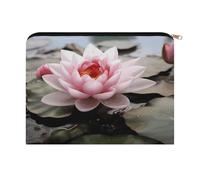 LZQPOEAS Pink Lotus Flower Makeup Bag Large Capacity Cosmetic Bag for Women Multi-Function Small Zipper Pouch Portable Travel Toiletry Bags Personalized Makeup Bags for Purse