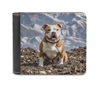 LZQPOEAS Pitbull Dogs Bifold Wallet for Women Men Slim Wallet Small Billfold Minimalist Front Pocket Thin PU Leather Card Holder