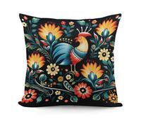 LZQPOEAS Polish Folk Art Pattern Pillow Cover Neutral Decorative Throw Pillow Covers Soft Plush Throw Pillow Sham Modern Home Decor for Sofa Living Room Pillow Case Cushion Cover 18x18 Inch