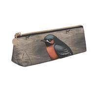 LZQPOEAS PU Leather Pencil Case for Women Men Pen Bag Zippered Pen Pouch Barn swallow in graphite Pencil Bag Portable Makeup Bag Small Coin Pouch Pen Holder for Work & Office Supplies