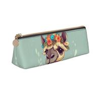 LZQPOEAS PU Leather Pencil Case for Women Men Pen Bag Zippered Pen Pouch Cartoon camel flower Pencil Bag Portable Makeup Bag Small Coin Pouch Pen Holder for Work & Office Supplies