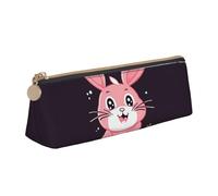 LZQPOEAS PU Leather Pencil Case for Women Men Pen Bag Zippered Pen Pouch Cute cartoon rabbit Pencil Bag Portable Makeup Bag Small Coin Pouch Pen Holder for Work & Office Supplies