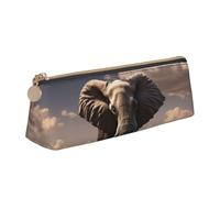 LZQPOEAS PU Leather Pencil Case for Women Men Pen Bag Zippered Pen Pouch elephant Pencil Bag Portable Makeup Bag Small Coin Pouch Pen Holder for Work & Office Supplies