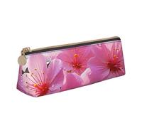 LZQPOEAS PU Leather Pencil Case for Women Men Pen Bag Zippered Pen Pouch Flower Pencil Bag Portable Makeup Bag Small Coin Pouch Pen Holder for Work & Office Supplies