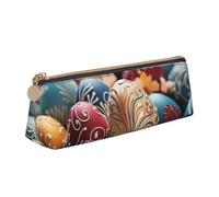 LZQPOEAS PU Leather Pencil Case for Women Men Pen Bag Zippered Pen Pouch Happy Easter Pencil Bag Portable Makeup Bag Small Coin Pouch Pen Holder for Work & Office Supplies
