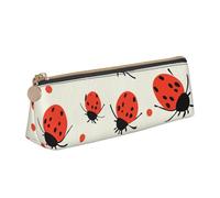 LZQPOEAS PU Leather Pencil Case for Women Men Pen Bag Zippered Pen Pouch Ladybugs Pattern Infinite Speckled Pencil Bag Portable Makeup Bag Small Coin Pouch Pen Holder for Work & Office Supplies