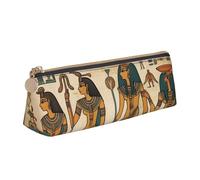 LZQPOEAS PU Leather Pencil Case for Women Men Pen Bag Zippered Pen Pouch Women in ancient egypt Pencil Bag Portable Makeup Bag Small Coin Pouch Pen Holder for Work & Office Supplies
