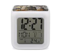 LZQPOEAS Pumpkin Haunted House Alarm Clock Desk Clock with 7 Color Changing Night Light Digital Clocks with Temperature Display Sleep Training and Sound Machine for Heavy Sleeper