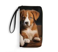 LZQPOEAS Puppies Dogs Pets Animals Clutch Wallet, Small Exquisite PU Leather Long Purse Gift for Friends, Zipper Coin Pocket with Patterns, Wristlet Bag for Daily Use