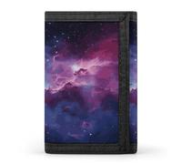 LZQPOEAS Purple&Blue Galaxy Wallet Ultra Slim Minimalist Trifold Wallet Men Wallets Credit Card Holder Sl illfold