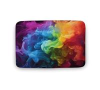 LZQPOEAS Rainbow Smoke Floor Mat 15.7" x23.6 Stylish Multifunctional Coral Fleece Rugs Soft Super Absorbent Patterned Thick Bath Mats for Bathroom Floor,Dressing Table, Home Decor Accessories