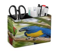 LZQPOEAS Rainforest Double Parrot Pen Holder Double Compartments Pen Cup Makeup Brush Holders Leather Pencil Holder Locker Organizer for Work Locker Accessories Modern Pencil Cup for Desk