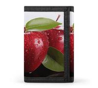 LZQPOEAS Red Apple Fruit Trifold Wallet for Men Slim Minimalist Front Pocket Modern Fashion Wallet Extra Capacity Credit Card Holder Cards Purse