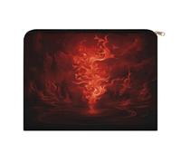 LZQPOEAS Red Flame Makeup Bag Large Capacity Cosmetic Bag for Women Multi-Function Small Zipper Pouch Portable Travel Toiletry Bags Personalized Makeup Bags for Purse
