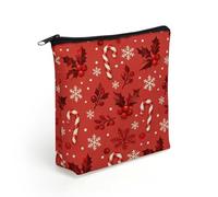 LZQPOEAS Red Rhyme Christmas Makeup Bag Cute Zippered Cosmetic Pouch Travel Toiletry Organizer Waterproof Cosmetic Pouch Portable Toiletry Pouch Gift for Mom Teacher Friends