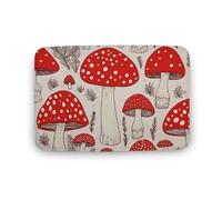 LZQPOEAS Red White Mushroom Floor Mat 19.7"x31.5" Stylish Multifunctional Coral Fleece Rugs Soft Super Absorbent Patterned Thick Bath Mats for Bathroom Floor,Dressing Table, Home Decor Accessories