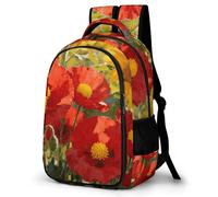 LZQPOEAS Reddish Yellow Backpack for Travel Double-Layer Design Leak-Proof Lightweight Portable Travel Bag Water Resistant Rucksack For Men Women Bookbag
