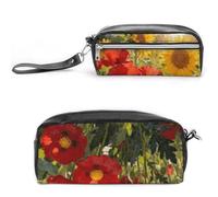 LZQPOEAS Reddish Yellow Slim Single Piece Design Makeup Bag Multi-purpose Single Piece Cosmetic Pouch Small Cosmetic Pouch Lightweight Travel Small Cosmetic Bag