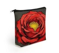 LZQPOEAS Rose Red Makeup Bag Cute Zippered Cosmetic Pouch Travel Toiletry Organizer Waterproof Cosmetic Pouch Portable Toiletry Pouch Gift for Mom Teacher Friends