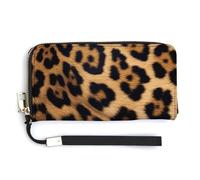 LZQPOEAS Rough Leopard Print Wallets Large Capacity Credit Card Holder Around Clutch Wallet Leather Wristlet Wallet Womens Zipper Wallets Travel Long Purse