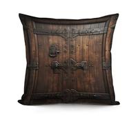 LZQPOEAS Rustic Stall Wooden Door Throw Pillow Cover 18x18 in Breathable Square Pillow Case Cozy Soft Pillowcase Protector Fashion Modern Couch Cushion Case for Living Room Bed Sofa Decor