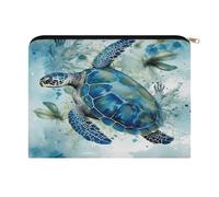 LZQPOEAS Sea Turtle-Blue Makeup Bag Large Capacity Cosmetic Bag for Women Multi-Function Small Zipper Pouch Portable Travel Toiletry Bags Personalized Makeup Bags for Purse