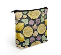 LZQPOEAS Shell Lemon Collage Makeup Bag Cute Zippered Cosmetic Pouch Travel Toiletry Organizer Waterproof Cosmetic Pouch Portable Toiletry Pouch Gift for Mom Teacher Friends