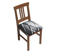 LZQPOEAS Silver Geometric Figure Square Stool Covers Four Pieces Stretch Bar Stool Seat Covers Removable Chair Cover Protector Soft Milk Silk Stool Slipcover Washable Square Stool Cushion Cover