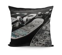 LZQPOEAS Skate Boards Throw Pillow Cover 18x18 in Breathable Square Pillow Case Cozy Soft Pillowcase Protector Fashion Modern Couch Cushion Case for Living Room Bed Sofa Decor