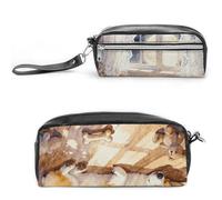 LZQPOEAS Sleeping Dogs at Night Slim Single Piece Design Makeup Bag Multi-purpose Single Piece Cosmetic Pouch Small Cosmetic Pouch Lightweight Travel Small Cosmetic Bag