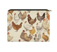 LZQPOEAS Small Makeup Bag for Purse, A Brood of Chickens Cosmetic Bag for Travel Cosmetic Pouch with Zipper, Large Capacity Pencil Pouches Toiletry Bags Portable Makeup Pouch for Women