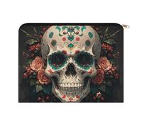 LZQPOEAS Small Makeup Bag for Purse, Amazing Skull And Bones Cosmetic Bag for Travel Cosmetic Pouch with Zipper, Large Capacity Pencil Pouches Toiletry Bags Portable Makeup Pouch for Women