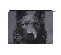 LZQPOEAS Small Makeup Bag for Purse, Black German Shepherd Cosmetic Bag for Travel Cosmetic Pouch with Zipper, Large Capacity Pencil Pouches Toiletry Bags Portable Makeup Pouch for Women
