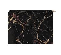 LZQPOEAS Small Makeup Bag for Purse, Black Gold Marble Cosmetic Bag for Travel Cosmetic Pouch with Zipper, Large Capacity Pencil Pouches Toiletry Bags Portable Makeup Pouch for Women