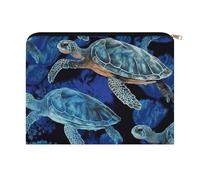 LZQPOEAS Small Makeup Bag for Purse, Blue Sea Turtle in Ocean Cosmetic Bag for Travel Cosmetic Pouch with Zipper, Large Capacity Pencil Pouches Toiletry Bags Portable Makeup Pouch for Women