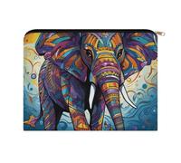 LZQPOEAS Small Makeup Bag for Purse, Colorful Elephant Cosmetic Bag for Travel Cosmetic Pouch with Zipper, Large Capacity Pencil Pouches Toiletry Bags Portable Makeup Pouch for Women