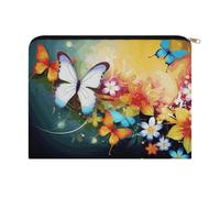 LZQPOEAS Small Makeup Bag for Purse, Colorful with Butterfly Cosmetic Bag for Travel Cosmetic Pouch with Zipper, Large Capacity Pencil Pouches Toiletry Bags Portable Makeup Pouch for Women