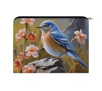 LZQPOEAS Small Makeup Bag for Purse, Eastern Bluebird Cosmetic Bag for Travel Cosmetic Pouch with Zipper, Large Capacity Pencil Pouches Toiletry Bags Portable Makeup Pouch for Women