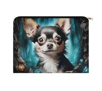 LZQPOEAS Small Makeup Bag for Purse, Gem Cave Chihuahua Cosmetic Bag for Travel Cosmetic Pouch with Zipper, Large Capacity Pencil Pouches Toiletry Bags Portable Makeup Pouch for Women