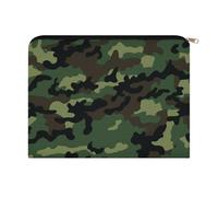 LZQPOEAS Small Makeup Bag for Purse, Green Military Camo Cosmetic Bag for Travel Cosmetic Pouch with Zipper, Large Capacity Pencil Pouches Toiletry Bags Portable Makeup Pouch for Women